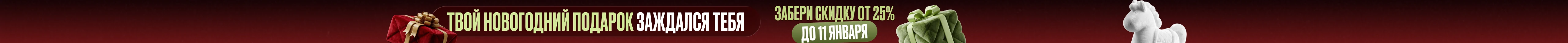 Твой новогодний подарок заждался тебя: Забери скидку от 25% до 11 января