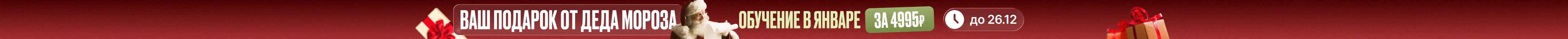 Ваш подарок от Деда Мороза (обучение в январе за 4995₽)