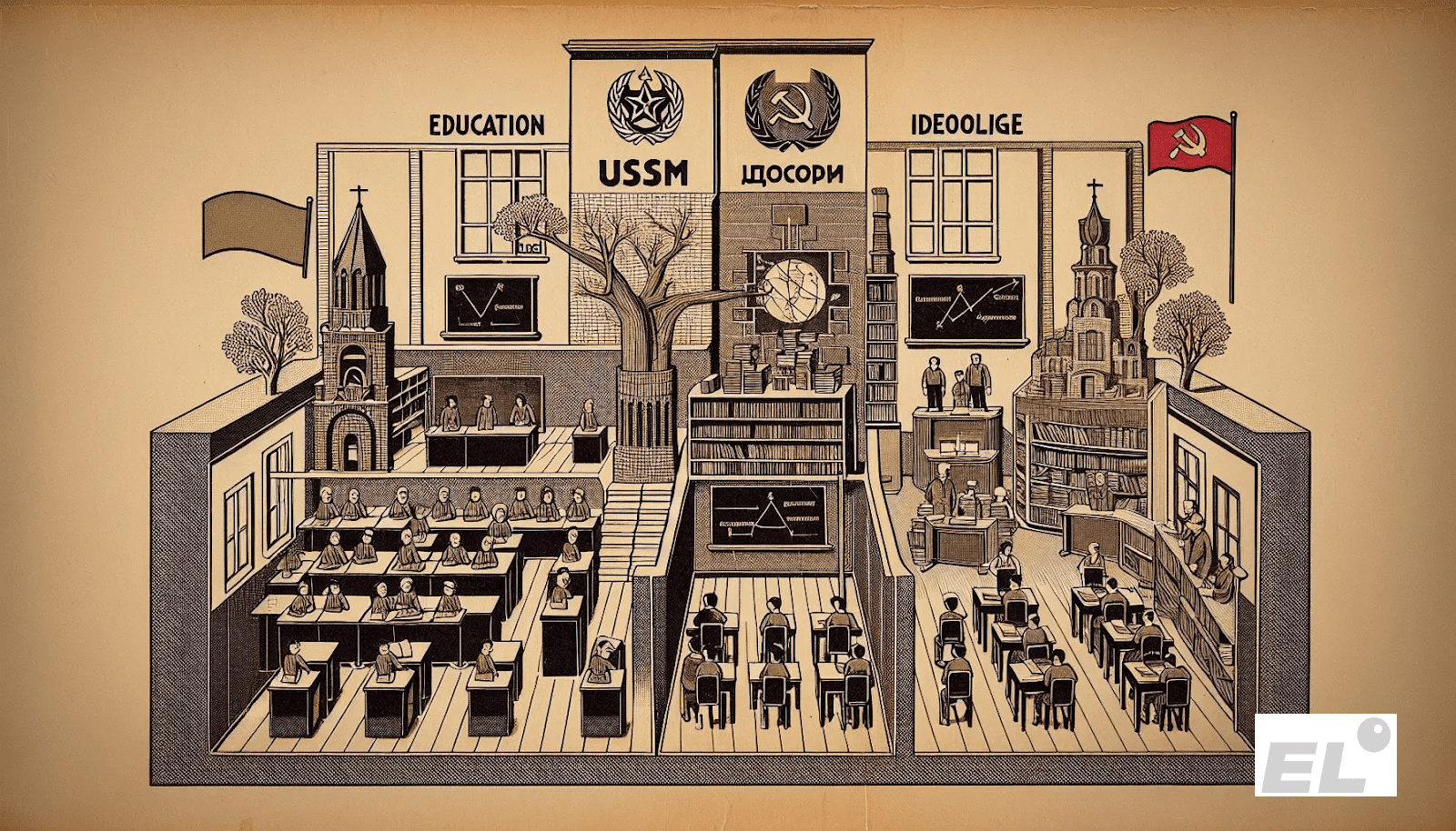 Советская система образования опиралась на марксистско-ленинское мировоззрение.