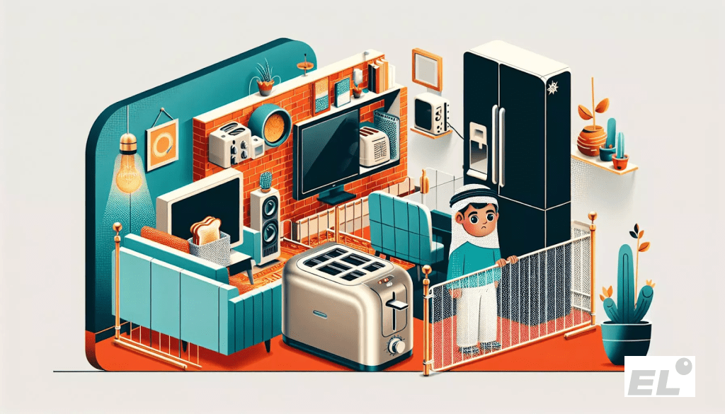 Кухня привлекает детей яркими предметами.