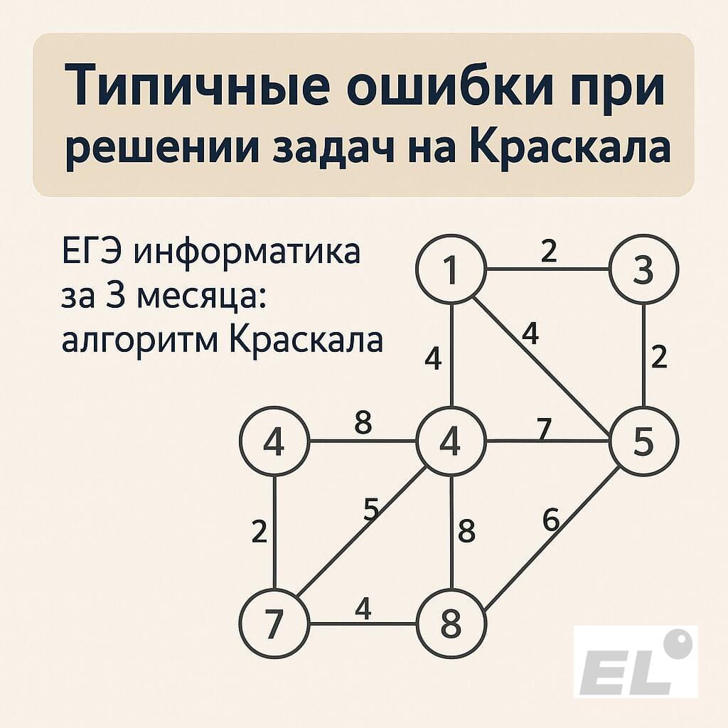 Типичные ошибки при решении задач на Краскала Типичные ошибки при решении задач на Краскала