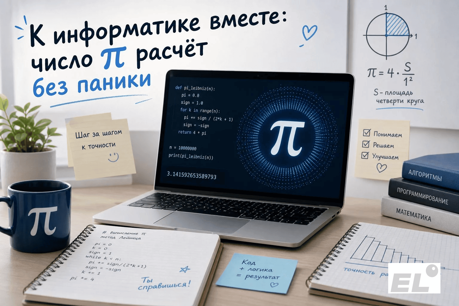 Расчёт числа π в Python: как отработать циклы и точность для ЕГЭ