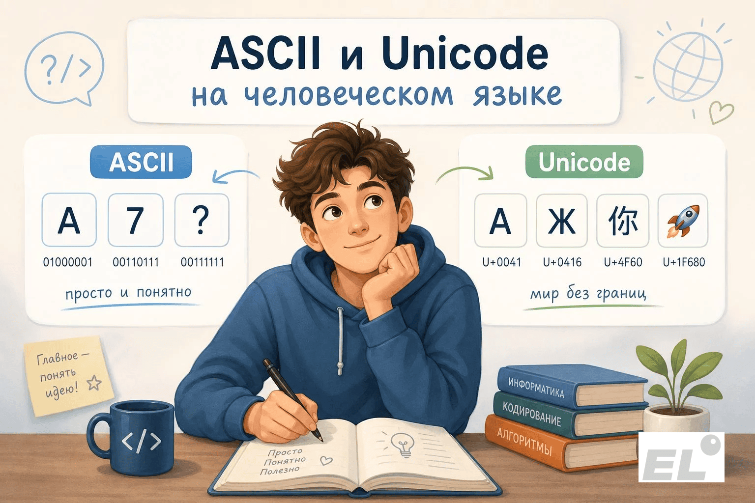 ЕГЭ‑инфо без паники: ASCII и Unicode