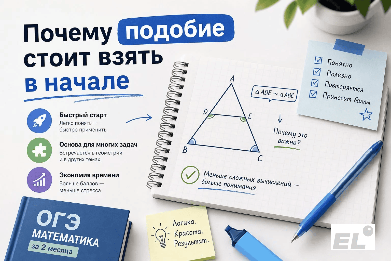 Подобие треугольников на ОГЭ по математике: как решать за 2 месяца