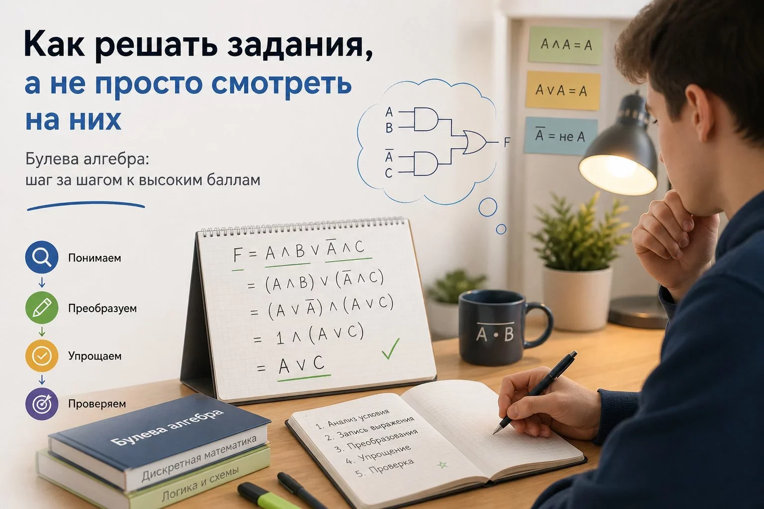 Что такое булева алгебра и зачем она нужна на ЕГЭ?На экзамене выпускнику предлагают странную таблицу,...