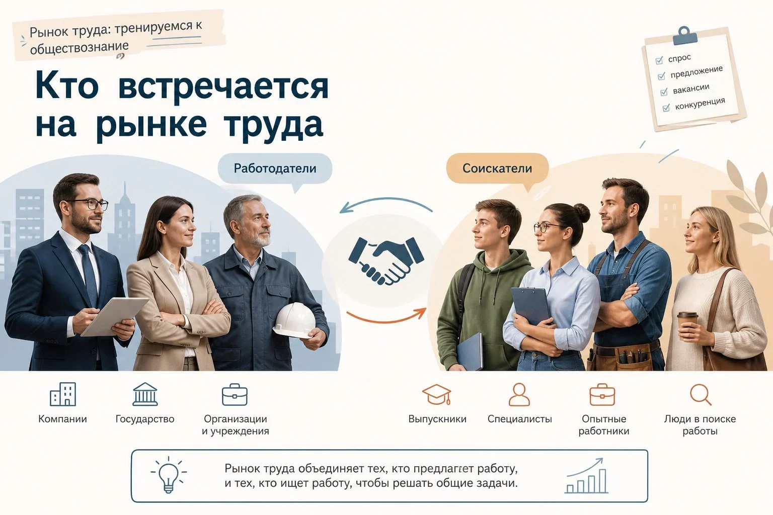 Что такое рынок труда и как он работает?Рынок труда — это не место, где продают...