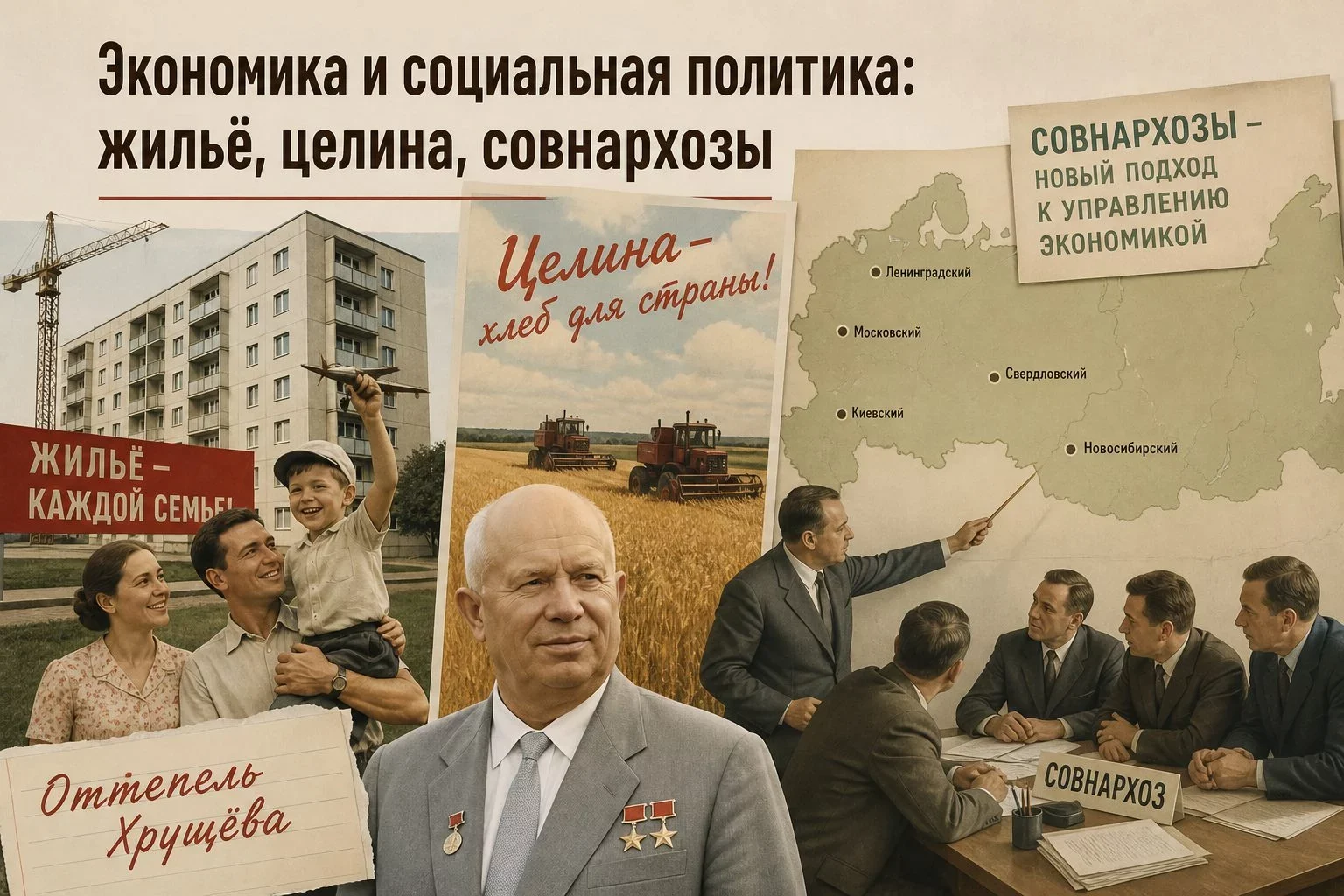 Что такое хрущёвская оттепель и в чём её суть?Хрущёвская «оттепель» — образное название периода в...