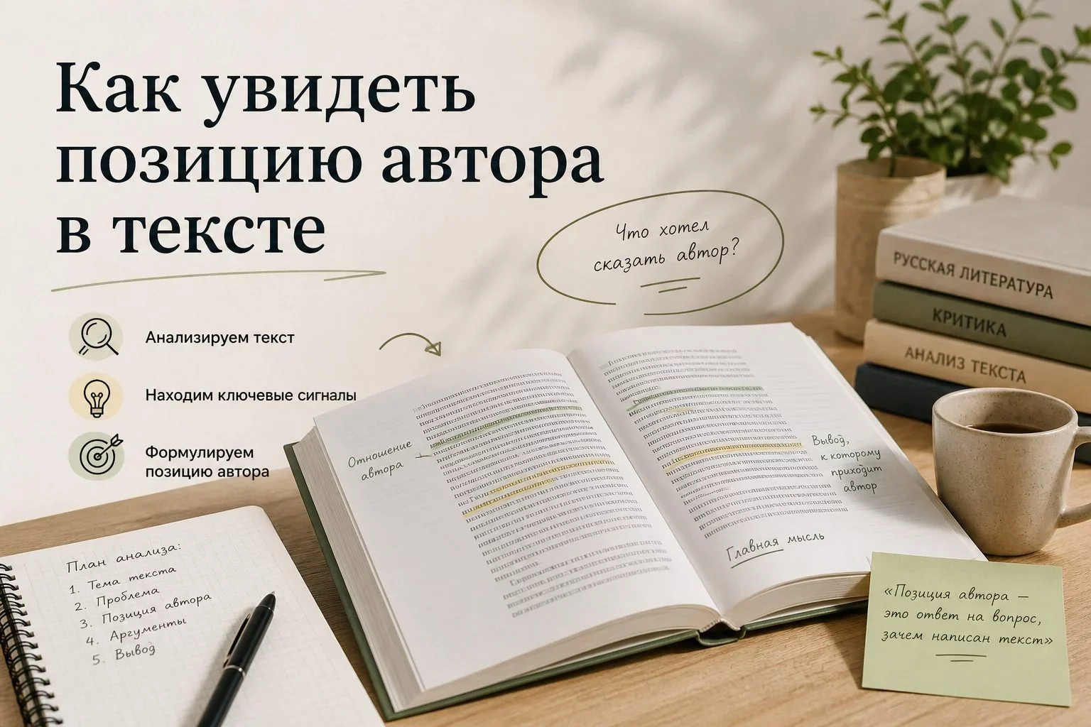 Что такое авторская позиция и зачем её определять на ЕГЭ по литературе?Авторская позиция — это...
