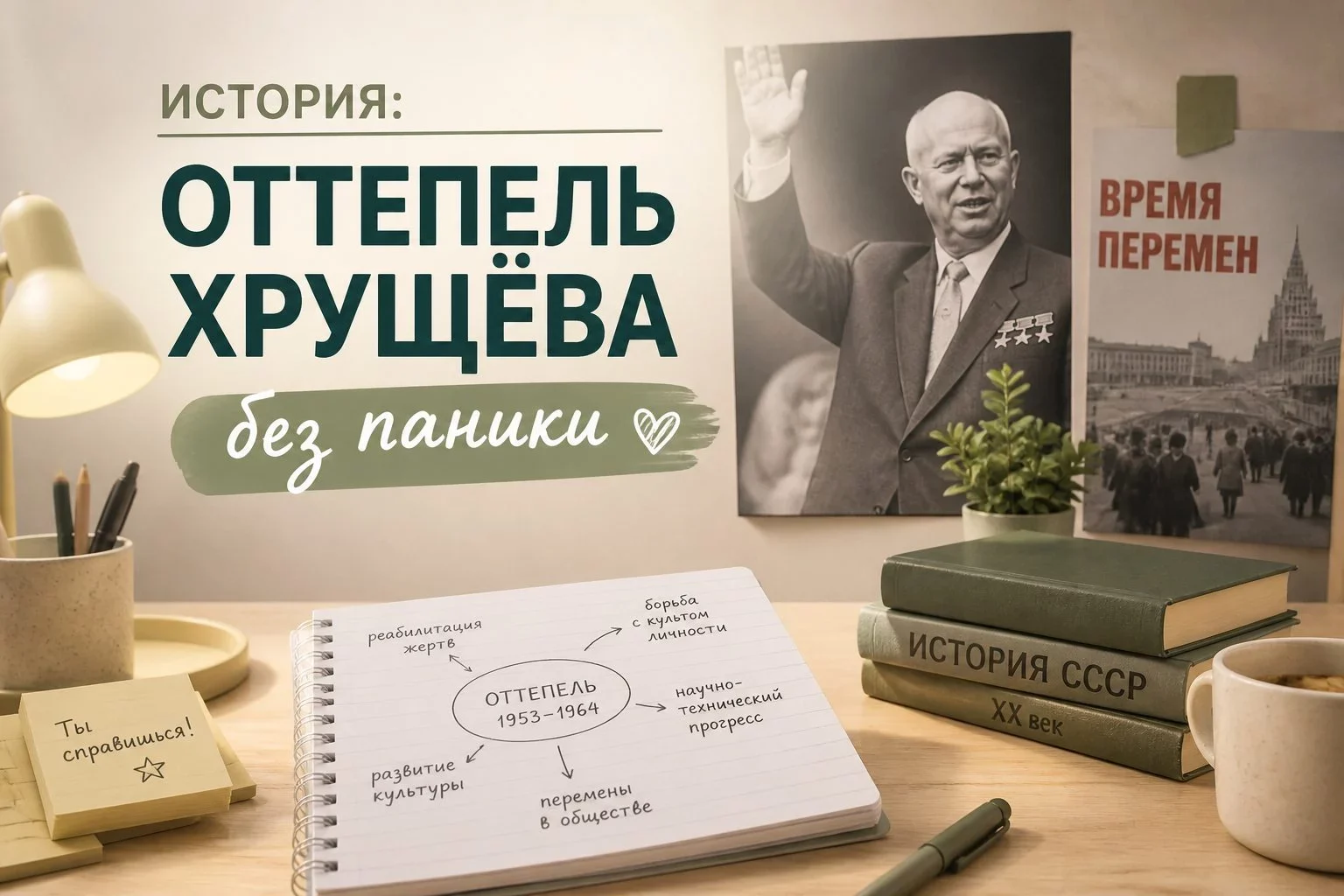 Что такое хрущёвская оттепель и в чём её суть?Хрущёвская «оттепель» — образное название периода в...