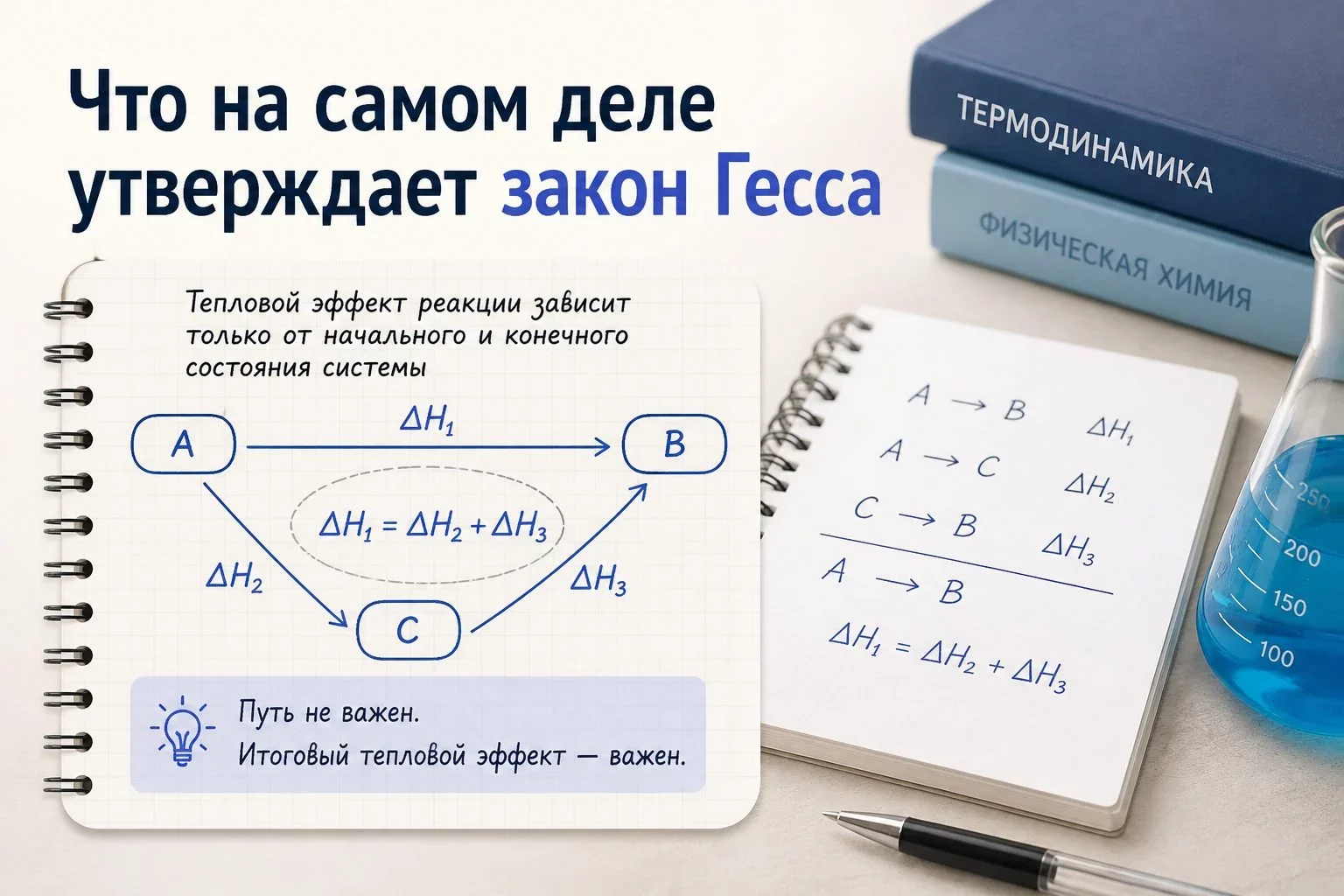 Почему закон Гесса — это фундамент термохимии в ЕГЭ?Данный постулат функционирует по принципу строгого энергетического...