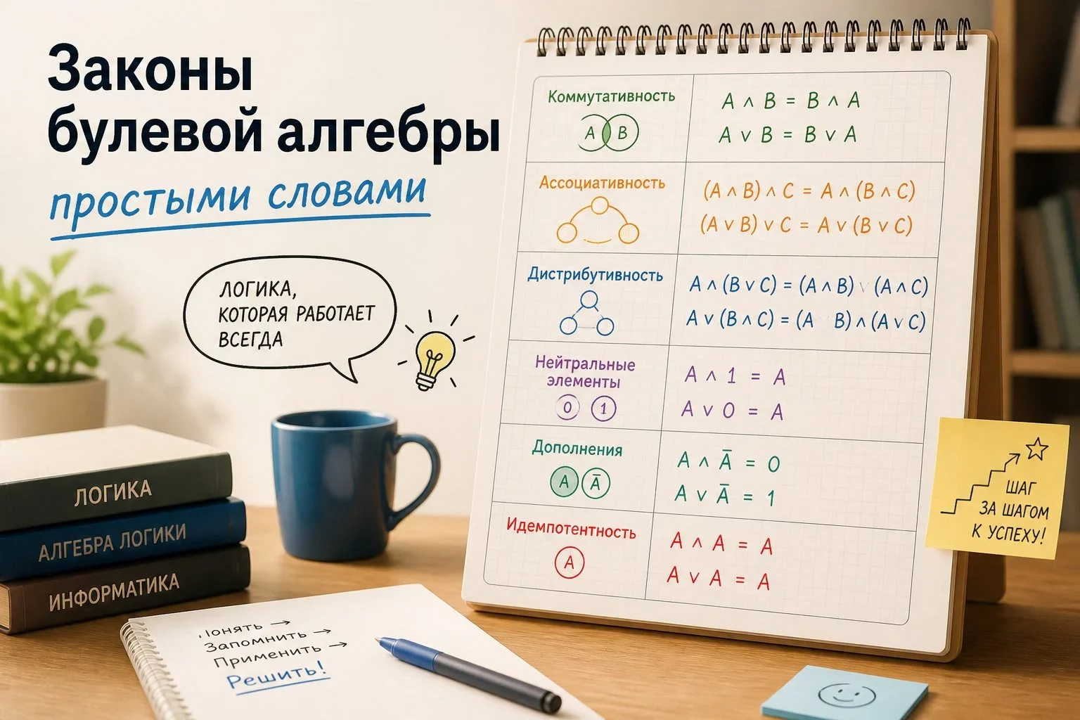 Что такое булева алгебра и зачем она нужна на ЕГЭ?На экзамене выпускнику предлагают странную таблицу,...