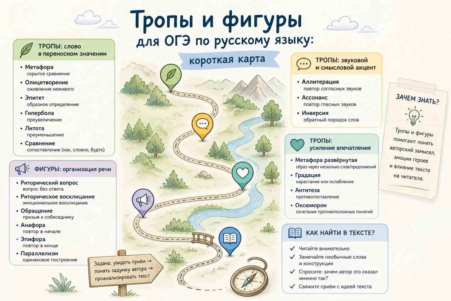 Почему важно понимать разницу между тропами и фигурами речи на ОГЭ?Задание 7 ОГЭ: что проверяют...