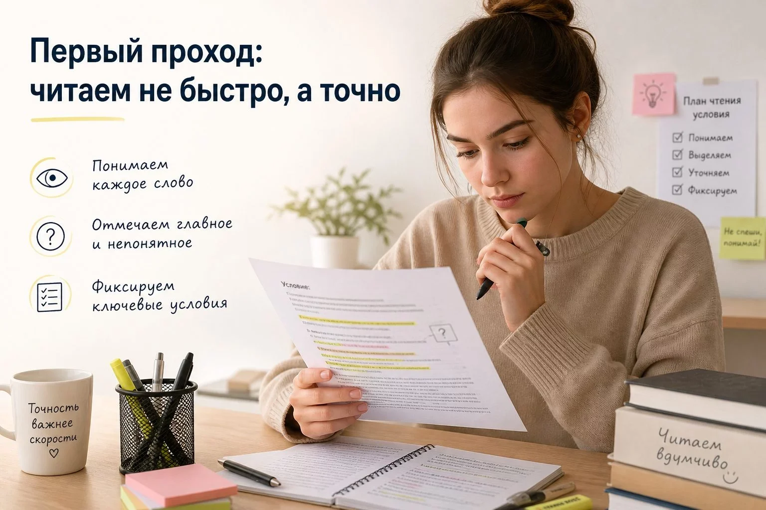 Почему допускаются ошибки еще до решения?Корень большинства досадных ошибок на экзамене — не пробел в...