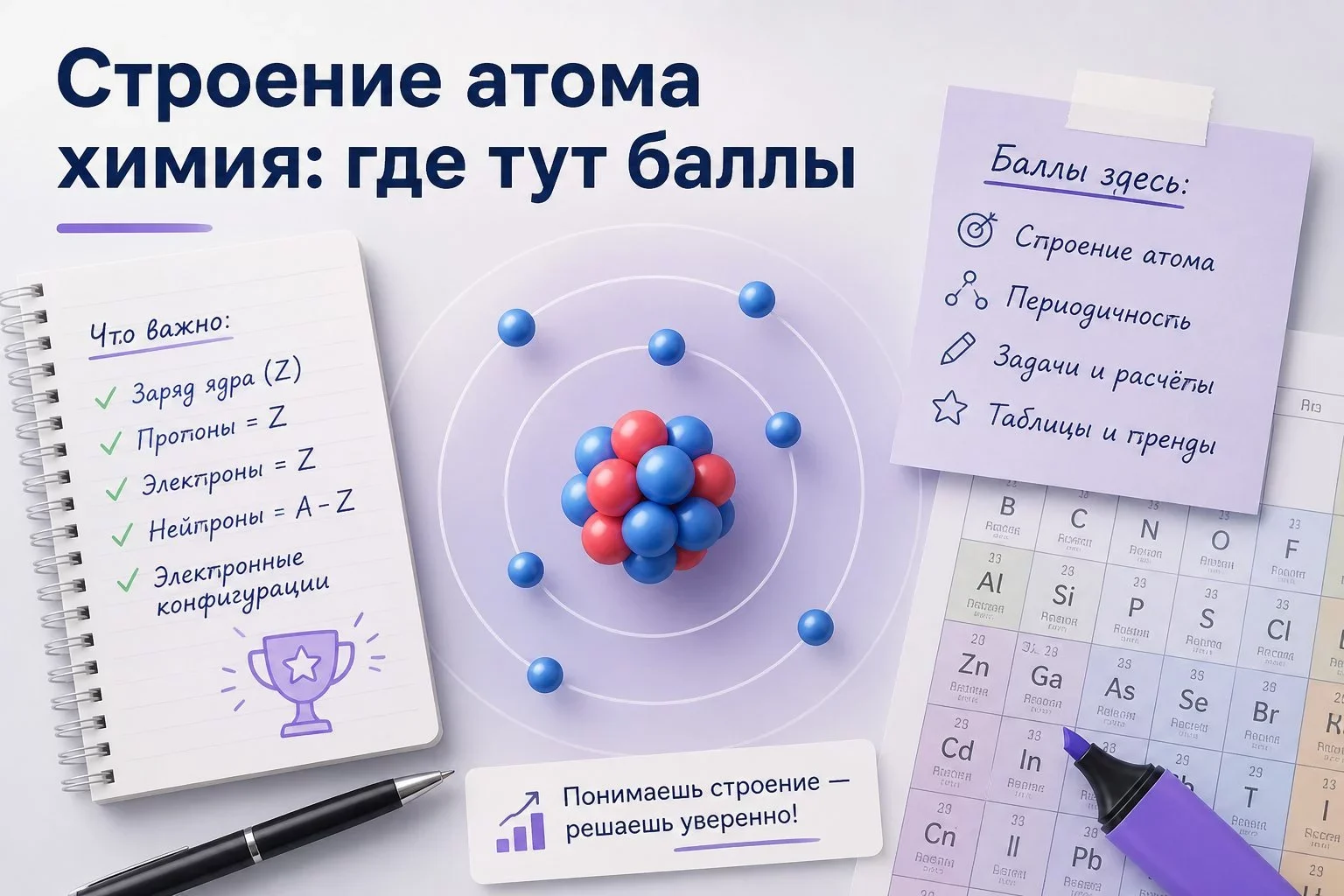 Из чего состоит атом и как устроено его ядро?Фундаментальной единицей, сохраняющей идентичность химического элемента, выступает...