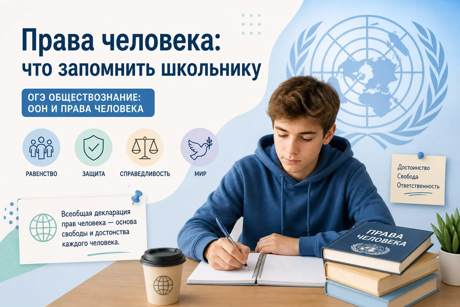 Как ООН связана с правами человека по кодификатору ФИПИ?Место темы в кодификаторе ОГЭ по обществознаниюВопросы,...