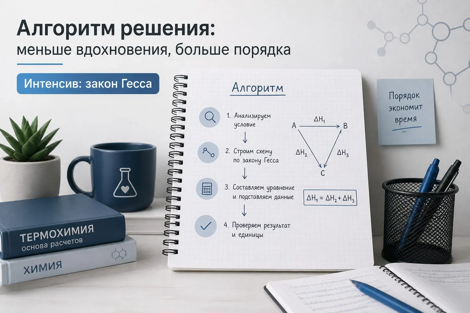 Почему закон Гесса — это фундамент термохимии в ЕГЭ?Данный постулат функционирует по принципу строгого энергетического...