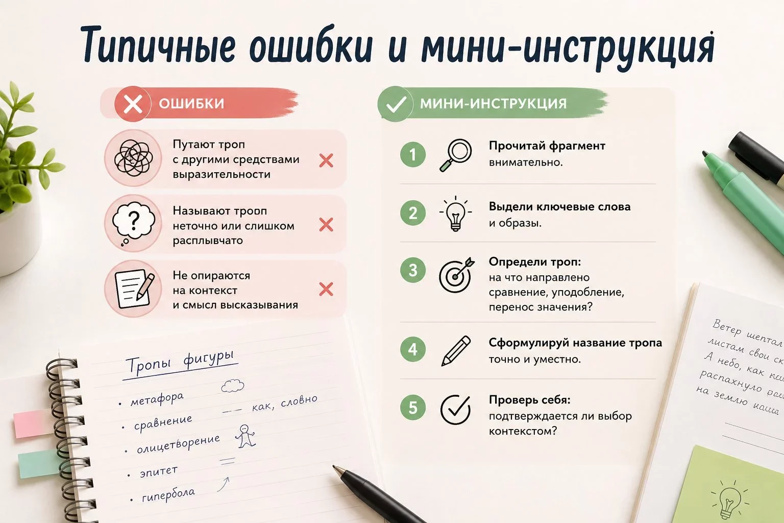 Почему важно понимать разницу между тропами и фигурами речи на ОГЭ?Задание 7 ОГЭ: что проверяют...